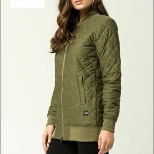 North Face Mod Bomber Jacket size M green quilted